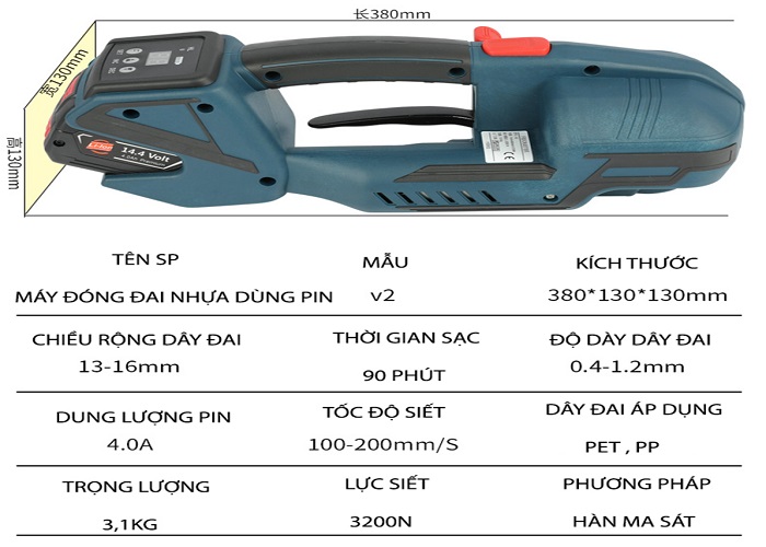 MÁY ĐÓNG ĐAI BẰNG PIN, GIẢI PHÁP TỐT NHẤT CHO NGÀNH ĐÓNG GÓI 2 máy đóng đai bằng pin 1